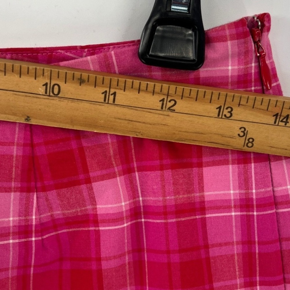 David Brooks Pink Plaid Crop Pants Size 4 Stretch Coastal Preppy Golf Resort - Picture 5 of 7